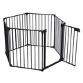 Garvee 150" Extra Wide Dog Gate for House with Child Proof Double Locking System, Adjustable Metal Fireplace Fence Door, Baby Gate for Stairs Doorways