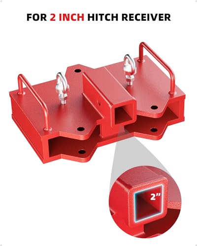 Garvee 2 inch Forklift Trailer Hitch Receiver for Dual Pallet Forks, 6500 lbs Towing Capacity Forklift Tow Hitch Attachment Adapter for 2'' Class III & IV