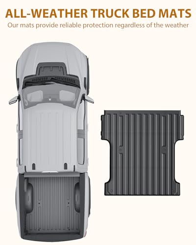Garvee Truck Bed Mat for 2022 2023 2024 Nissan Frontier Crew Cab Pro-X and SL 5 Feet(58.9 inches) Bed, All Weather TPE Heavy Duty Pickup Bed Liner Cargo Mat