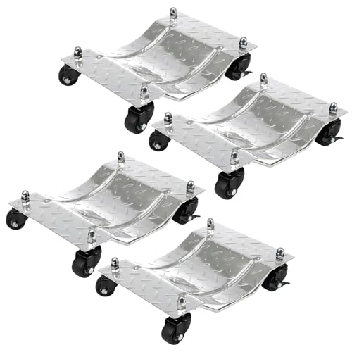 Garvee Wheel Dolly, 6000 lbs/2722 kg Car Dollies, Wheel Dolly Car Tire Stake Set of 4 Piece, Heavy-duty Car Tire Dolly Moving Cars, Trucks, Trailers, Motorcycles, and Boats, Silver