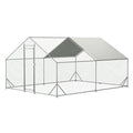Garvee Chicken Coop Large Metal Chicken House,Walk-in Poultry Cage Chicken Run Pen Dog Kennel Duck House with Waterproof and Anti-Ultraviolet Cover (L(10' L x 13 W x 6.56' H))