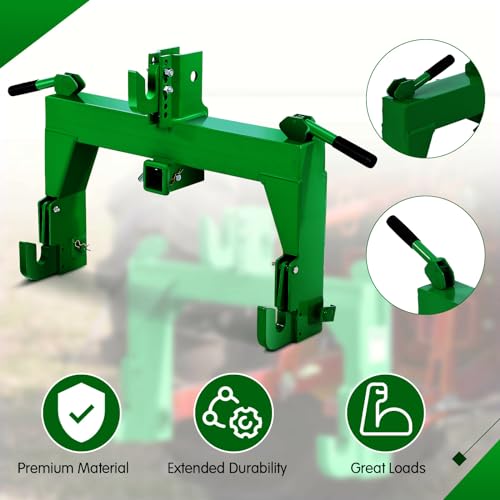 Garvee 3-Point Quick Attach Hitch, 2 Inch Receiver & 5 Bolts Adjust - Green