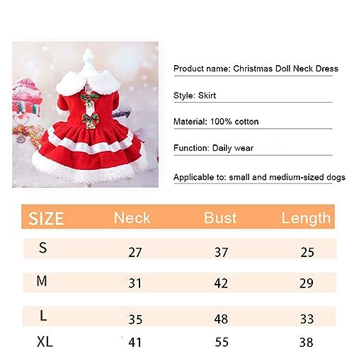 Garvee Pet Christmas Dress 3 Pet Clothes Cosplay Outfit Party Supplies for Small Medium Large Dogs Christmas Red Bell Bow Skirt XL