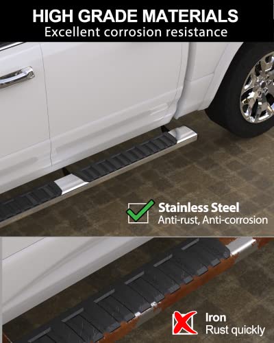 Garvee Running Boards for 2015-2024 Chevy Colorado/GMC Canyon Crew Cab - 6.5 Inch/Stainless Steel