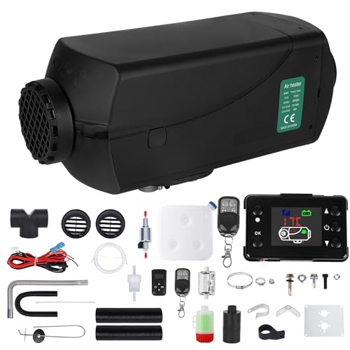 Garvee Diesel Air Heater 12V, 10L Tank, Diesel Heater 8KW, Muffler, Diesel Parking Heater with LCD Thermostat Monitor & Remote Control for Trucks, Trailer, Boat and Motor-Home