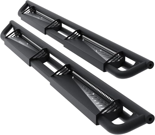 Garvee Running Boards 6 inch, Triple Tube Drop Side Steps Compatible with 2020 2021 2022 2023 2024  2025 Jeep Gladiator JT 4 Doors, Side Steps with Powder Coated Silver Paintable Step Plates