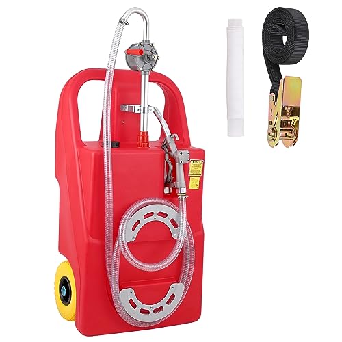 Garvee Fuel Caddy, 26 Gallon Portable Fuel Tank On-Wheels with Manual Fueling Nozzle & 360° Swivel Connector,for Cars, Trucks, Boats