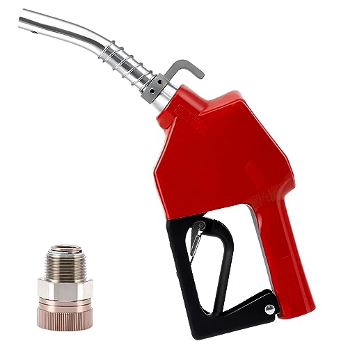 Garvee Automatic Fuel Nozzle, 3/4" NPT Inlet Thread & 13/16" Spout, 16 GPM Max Flow Rate, Auto Shut Off, Aluminum & PVC Gas Pump Handle with 360° Swivel for Gasoline Diesel Biodiesel Refilling