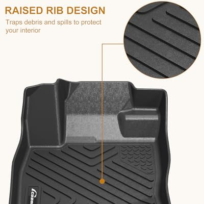 Garvee Floor Mats for 2020 2021 2022 2023 2024 Toyota Corolla (L LE SE XSE XLE Nightshade 4Dr.Sedan), TPE All Weather Custom Fit Front 1st & 2nd Row Floor Liner