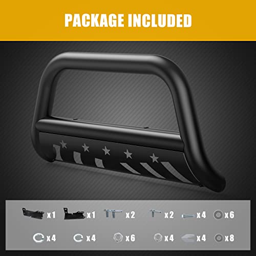 Garvee Alloy Steel Bull Bar for 2007-2021 Tundra, Front Bumper, Black