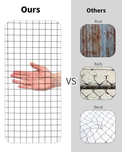 Garvee Black Hardware Cloth 1/2 Inch 24 in x 50 ft 19 Gauge PVC Coating Wire Mesh Rolls Vinyl Coated Welded Chicken Wire Fencing for Home and Garden Fence and Home Improvement Project