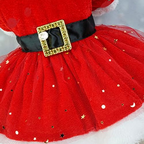 Garvee Pet Christmas Dress 3 Pet Clothes Cosplay Outfit Party Supplies for Small Medium Large Dogs Christmas Red Bell Bow Skirt XL