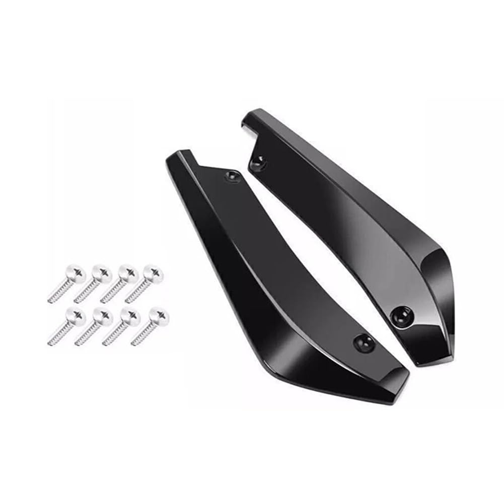 Garvee Front Bumper Lip Spoiler and Side Skirt Extensions - Fits 1.9M/6.2FT Wide Cars, Sturdy ABS Air Dam Front Bumper Lip Body Kit for Sedans, Automotive Vehicles, Glossy Black with Red Trim