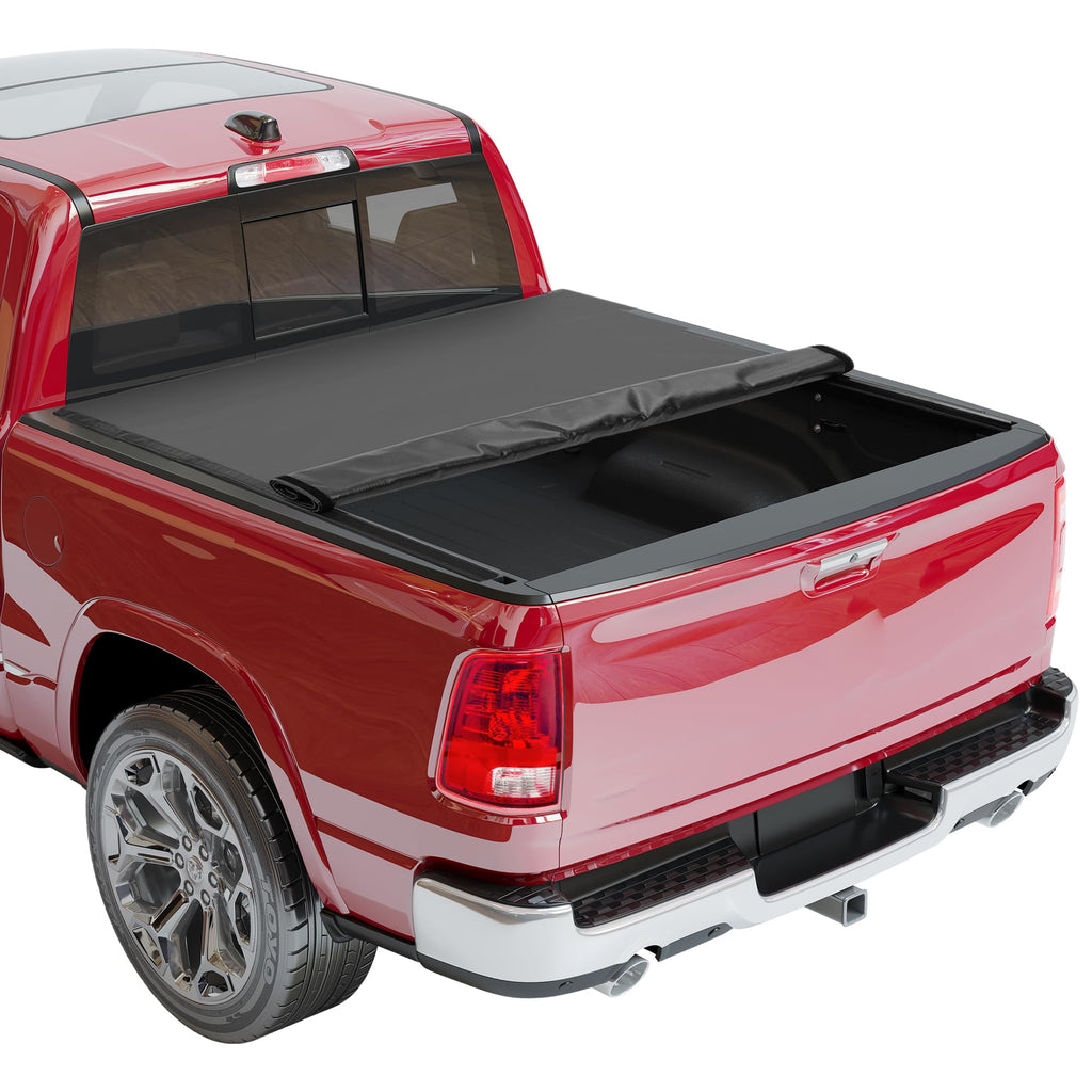 Garvee 5.7ft Soft Vinyl Roll-Up Tonneau for 2009-2023 Dodge Ram 1500