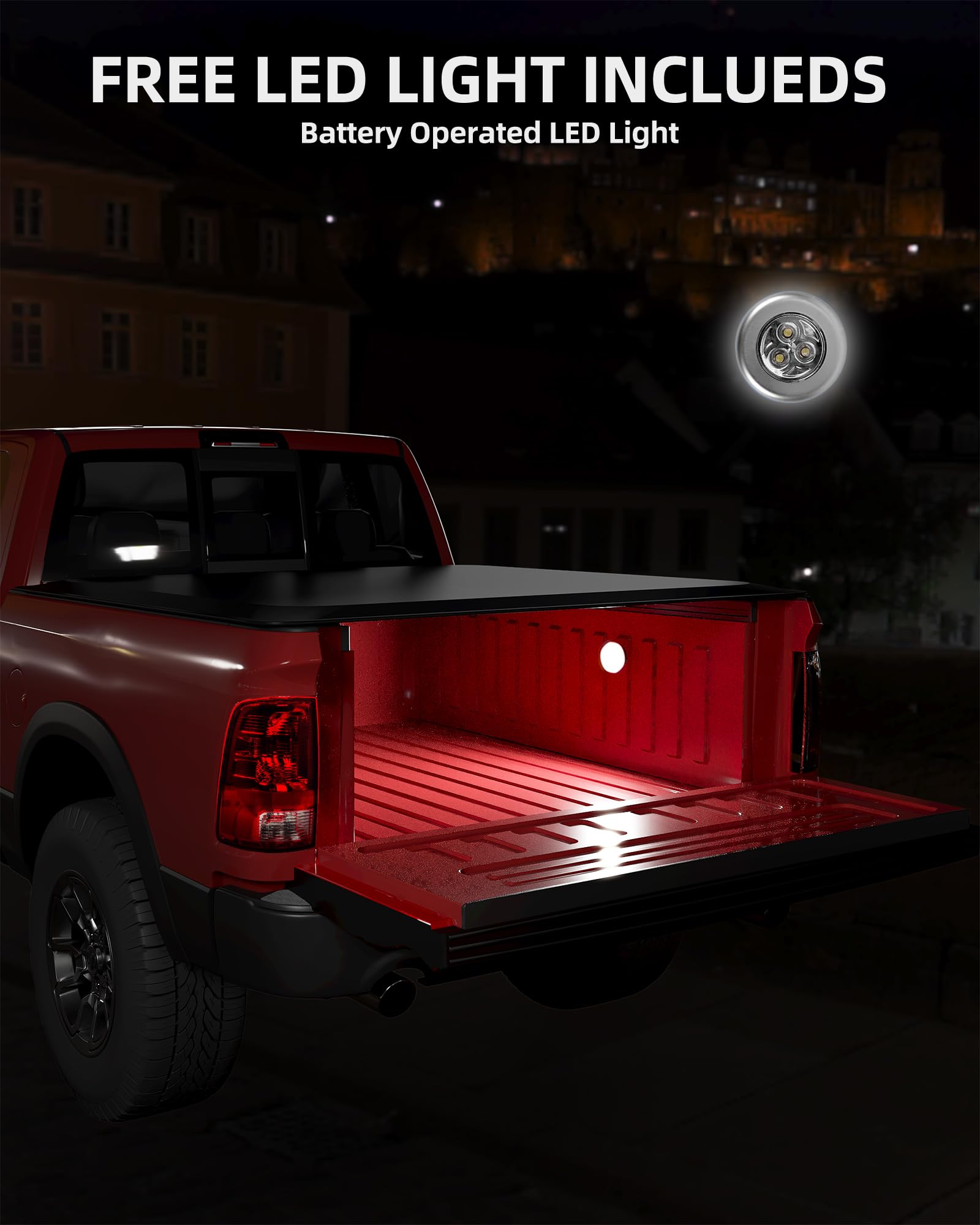 Garvee 5.7ft Soft Vinyl Roll-Up Tonneau for 2009-2023 Dodge Ram 1500