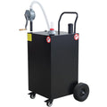 Garvee 50 Gallon Portable Gas Caddy Gasoline Diesel Can Hand Siphon Pump With Rolling Flat-Free Solid Rubber Wheels for Boat, Atv, Car, Motorcycle