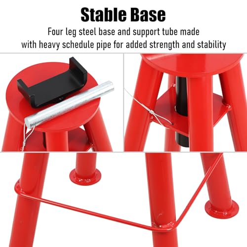 Garvee Heavy-Duty Pipe Jack Stand, 28 -46 Inch Adjustable Folding Pipe Stand, Ideal for Welding, Automotive, and Construction Projects - 10T