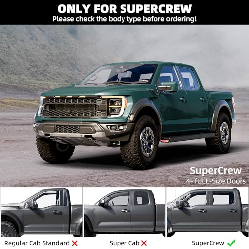 Garvee Running Boards [6.5 Inches] Compatible with 2009-2014 Ford F150 Super Crew Cab(4 Full-Size Doors) Aluminum Side Steps Nerf Bars