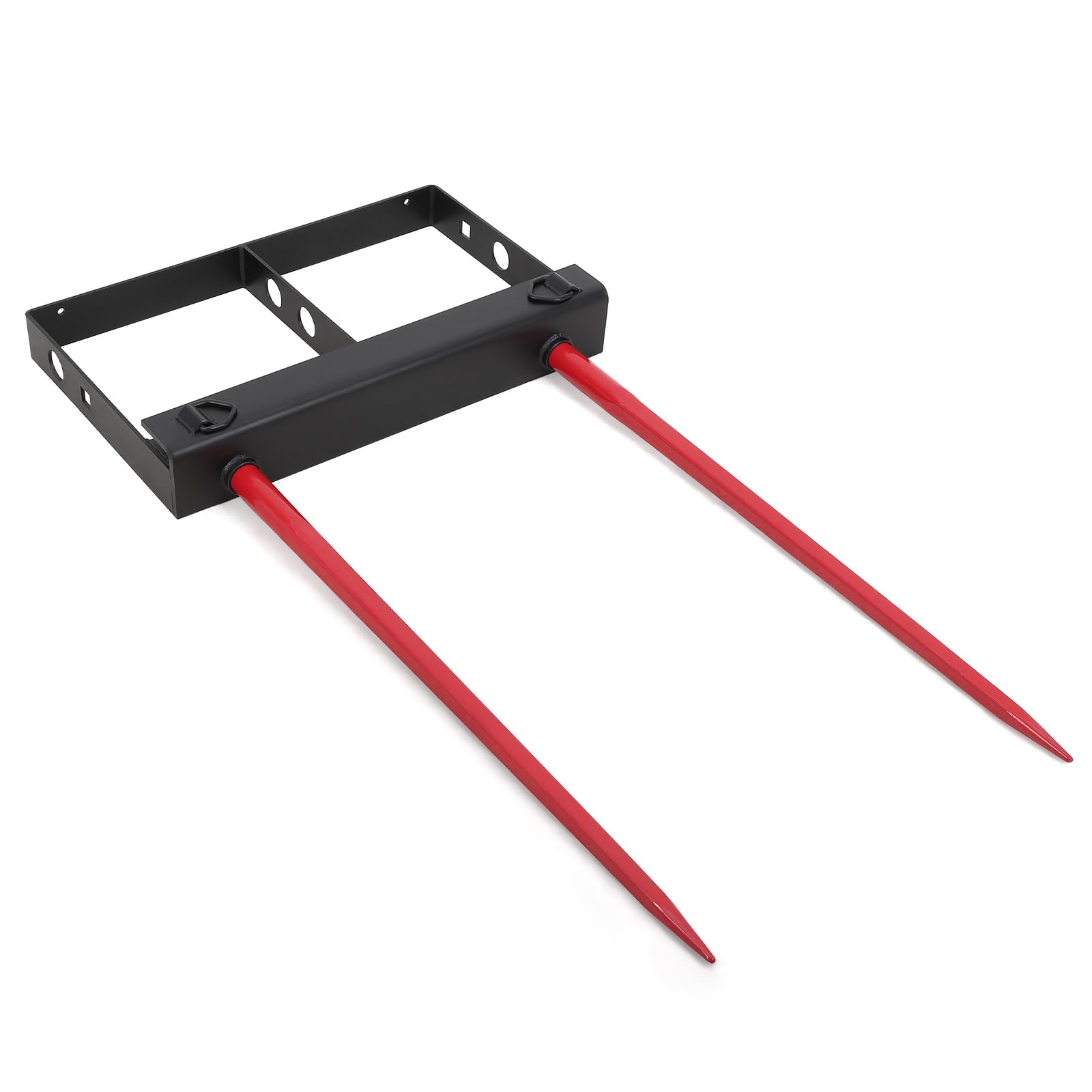 Garvee 49" Hay Spear, Double Spear Bale Spear 4000lbs Loading Capacity Hay Spear Attachment Skid Steer Loader Tractor Bucket Attachment Quick Attach for Bobcat Tractors