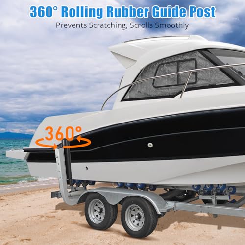 Garvee 20.5" 2PCS Rustproof Steel Trailer Guide, Boat Trailer Guide, Adjustable width Design Trailer Guide Poles, Heavy Duty Roller Guide, for Ski Boat, Fishing Boat