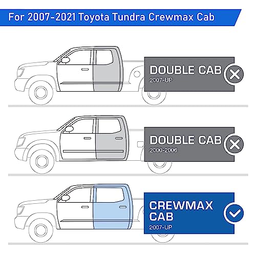 Garvee Running Boards for 2007-2021 Tundra CrewMax Cab, 7 inches Side Steps Nerf Bars Truck Step Rails