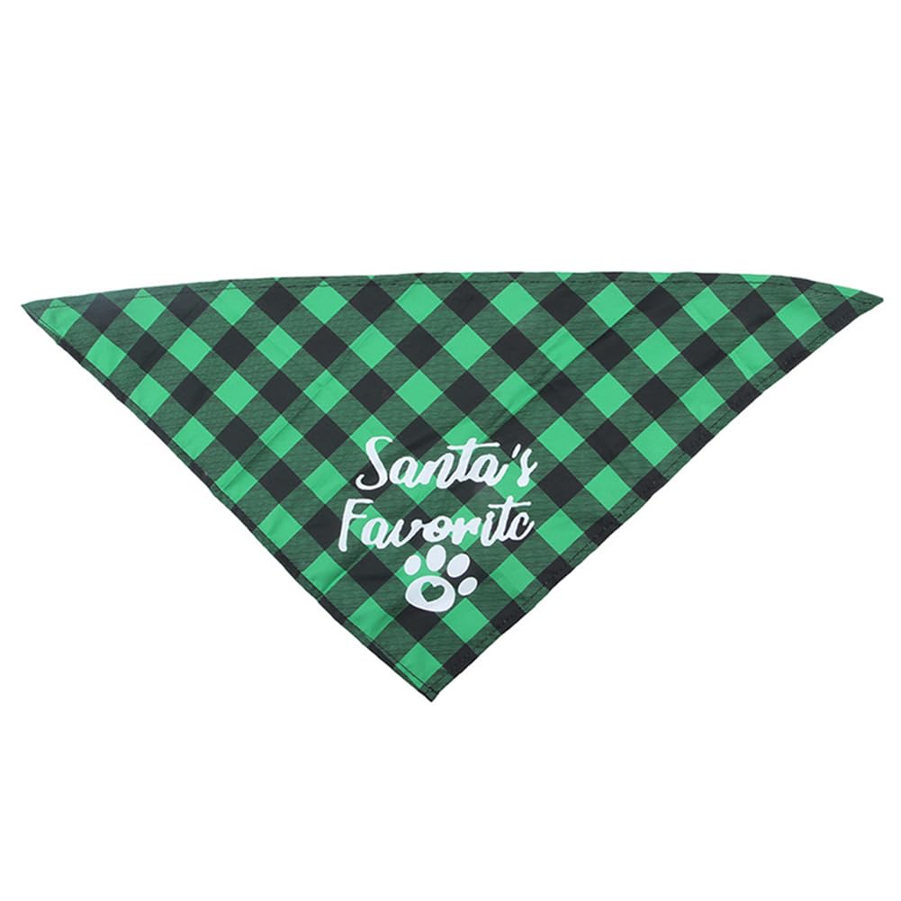 Garvee Pet Christmas Saliva Towel Triangle Bibs Plaid Pattern Puppy Costume Decorations for Small Medium Large Dogs Cats No. 9 Suit One Size fits All