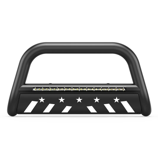 Garvee LED Bull Bar & Skid Plate for Front Bumper Grill Guard