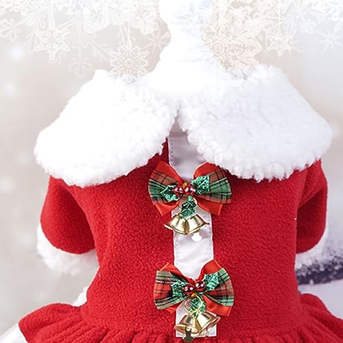 Garvee Pet Christmas Dress 3 Pet Clothes Cosplay Outfit Party Supplies for Small Medium Large Dogs Christmas Red Bell Bow Skirt XL