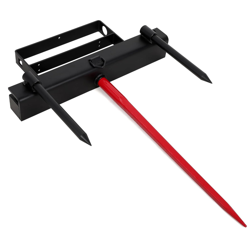 Garvee 49" Hay Spear,Bale Spear 4000lbs Loading Capacity Hay Spear Attachment Skid Steer Loader Tractor Bucket Attachment Quick Attach for Bobcat Tractors