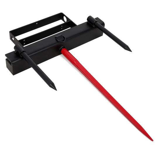 Garvee 49" Hay Spear,Bale Spear 4000lbs Loading Capacity Hay Spear Attachment Skid Steer Loader Tractor Bucket Attachment Quick Attach for Bobcat Tractors