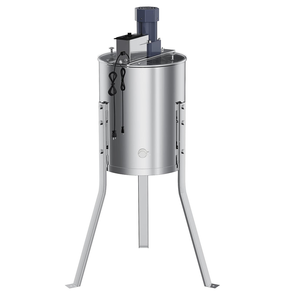 Garvee 4 Frame Electric Honey Extractor – Stainless Steel Beekeeping Equipment with 140W Adjustable Motor, Transparent Lid & Adjustable Height for Efficient Harvesting