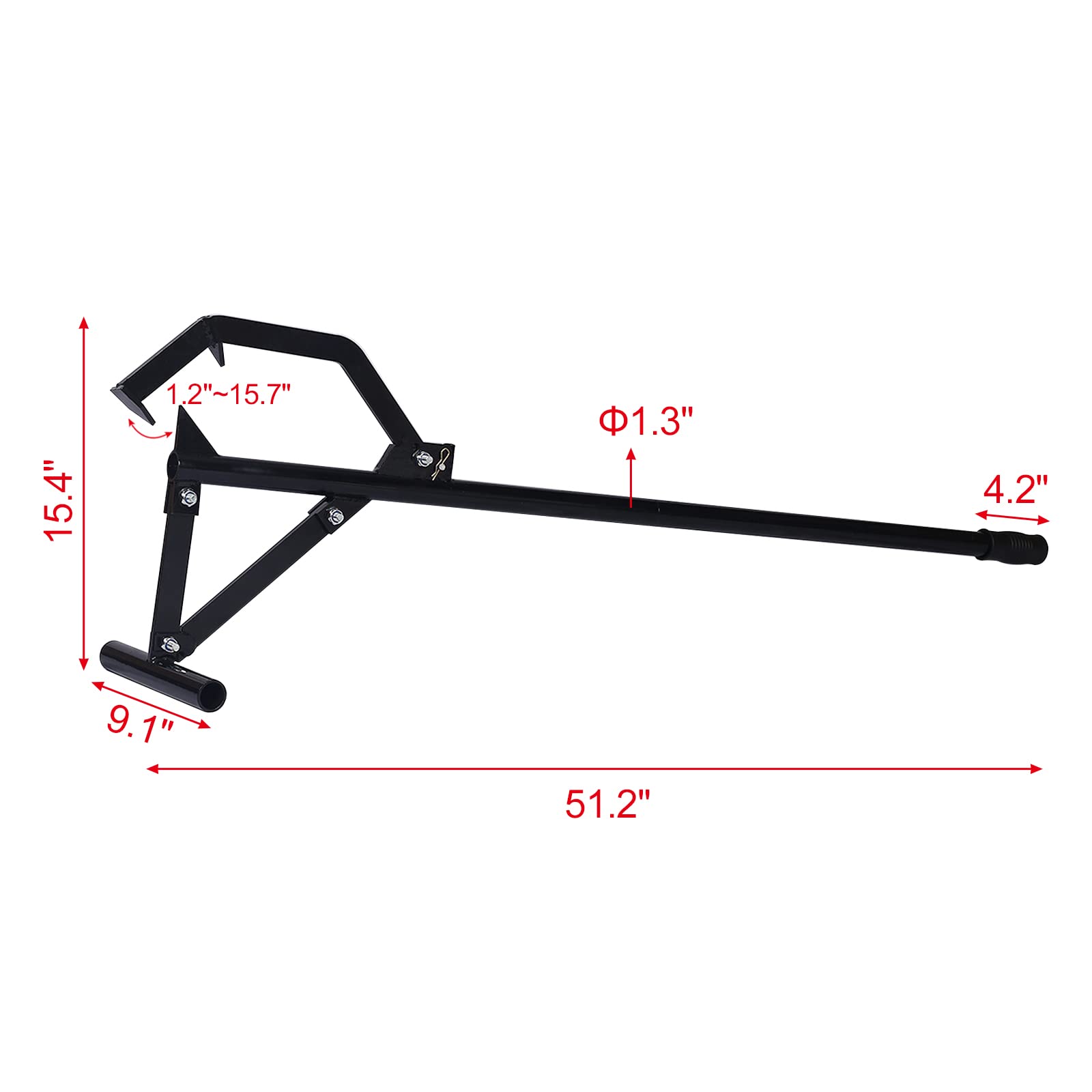Garvee 51.2” Timberjack Log Lifter - Heavy-Duty Triple Thick Carbon Steel Body with Adjustable Hook, Ideal for Lifting, Moving, and Rolling Logs, Logging Tools for Firewood Harvesting, Black