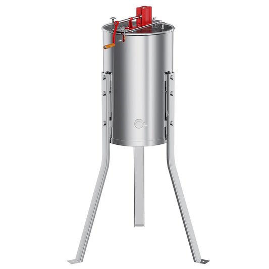 Garvee Manual 3 Frame Honey Extractor – Food-Grade Stainless Steel with Adjustable Stand & Transparent Lid for Small-Scale Beekeeping & Harvesting