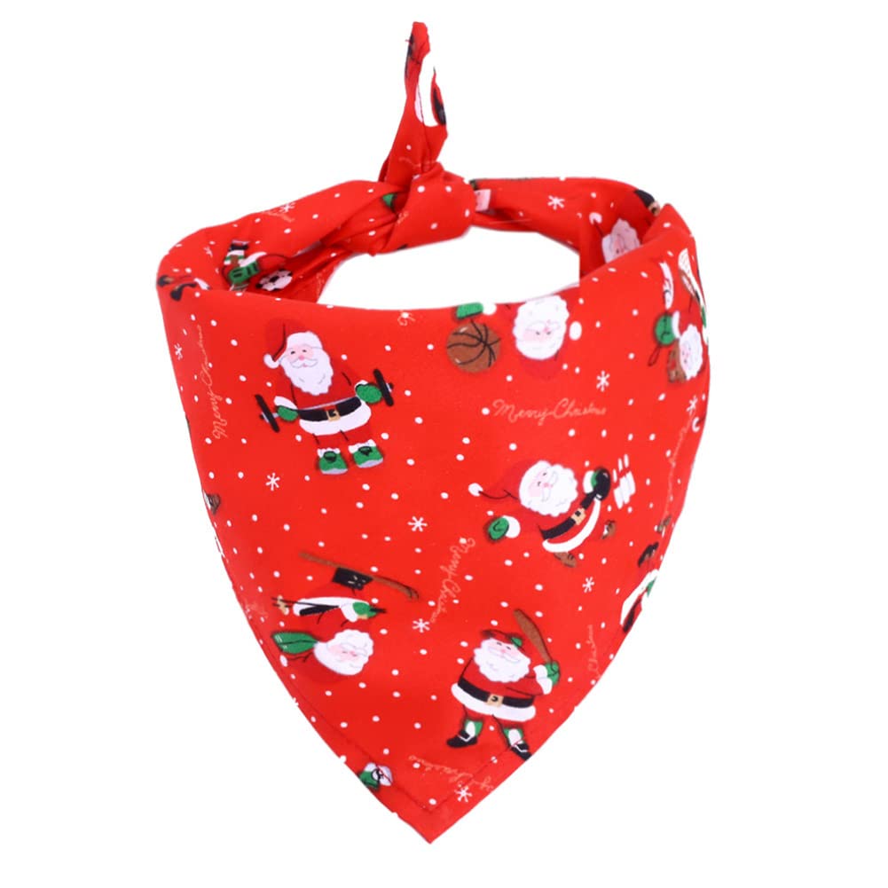 Garvee Pet Christmas Cotton Triangle Scarf Saliva Towel Pet Costume Accessories for Small Medium Large Dogs Cats Santa red