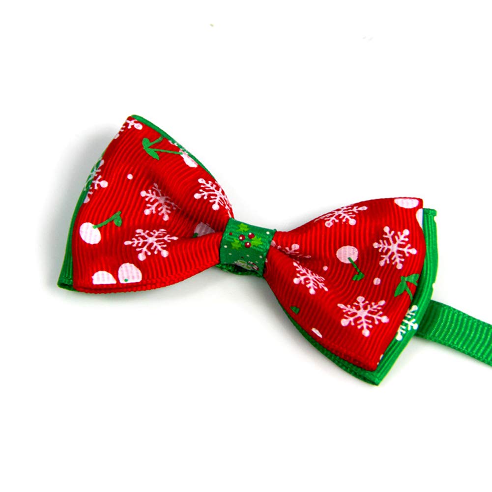 Garvee Pet Collar Christmas Series Bowknot Size Adjustable Collar for Pet Dog Teddy Supplies As Shown 3#