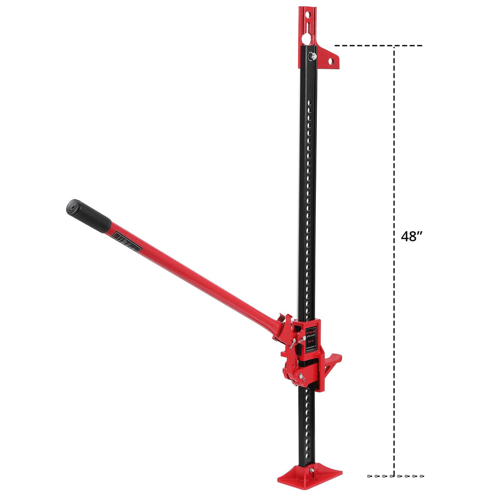 Garvee 48" High Lift Farm Jack - 3.2 Ton Heavy-Duty Ratcheting Off-Road Lifting Tool with Triangular Head for Cars, Trucks, SUVs, ATVs, 4x4s, and Farm Use