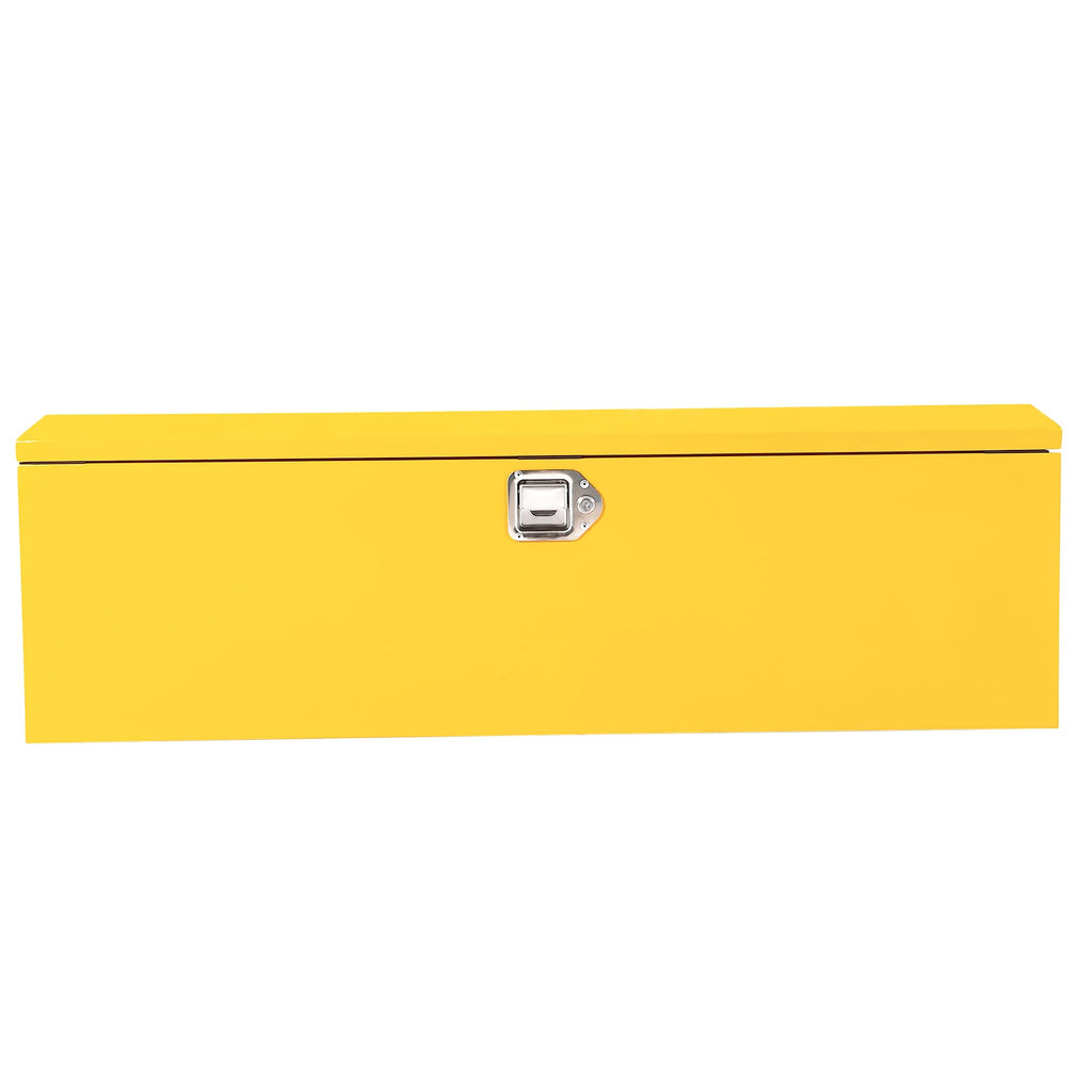 Garvee 48 Inch Steel Truck Bed Tool Box - Diamond Plate Design with Side Handles and Locking Keys, Compact Storage for Pickup Trucks, RVs, and Trailers, Yellow