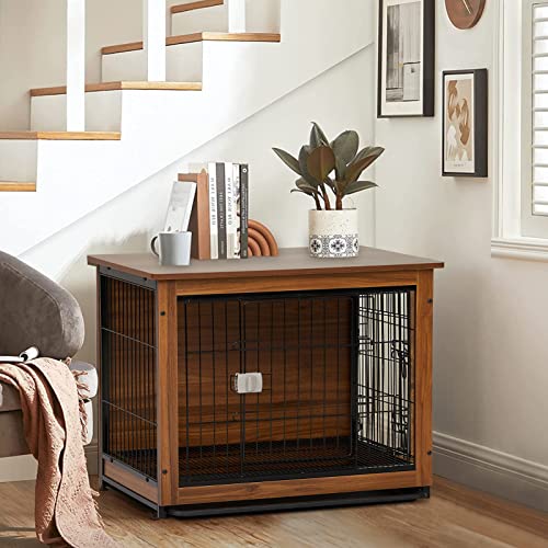 Garvee 31 Inch Wooden Dog Crate Furniture Dog Crate End Table