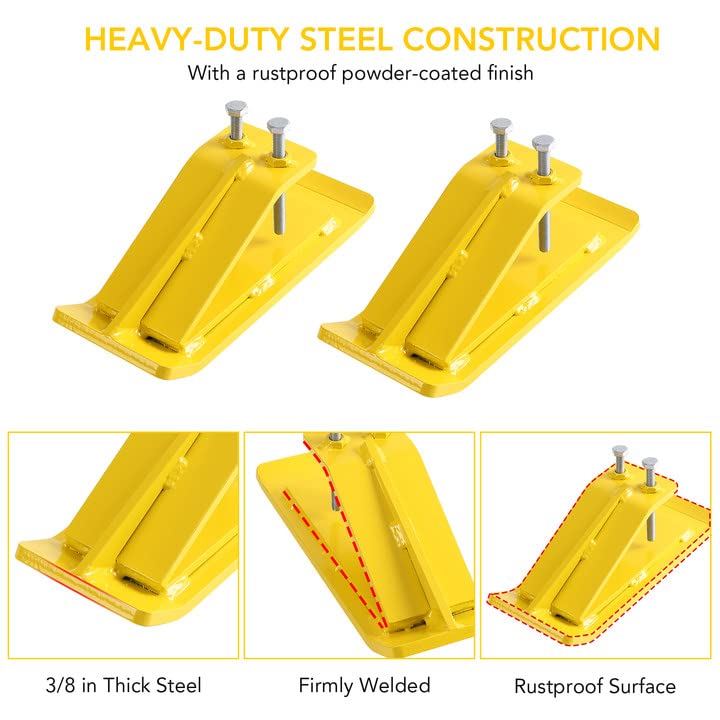 Garvee 2Pcs Yellow Tractor Bucket Ski Edge & Turf Skid Protector