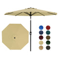 Garvee 9' Outdoor Patio Umbrella, Outdoor Table Umbrella – Market Umbrella with Push Button Tilt, Crank, 8 Ribs, UV Waterproof for Garden, Deck, Pool, Beige