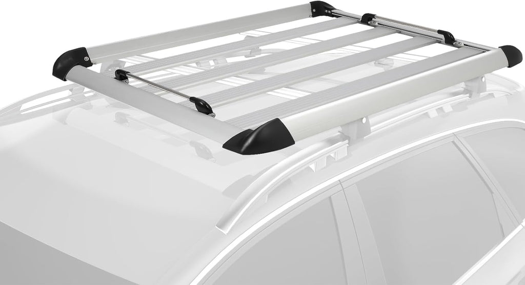 Garvee 50"x37.8"x3.54" Roof Rack Cargo Baskets Aluminum Extra Storage Rugged Steel SUV