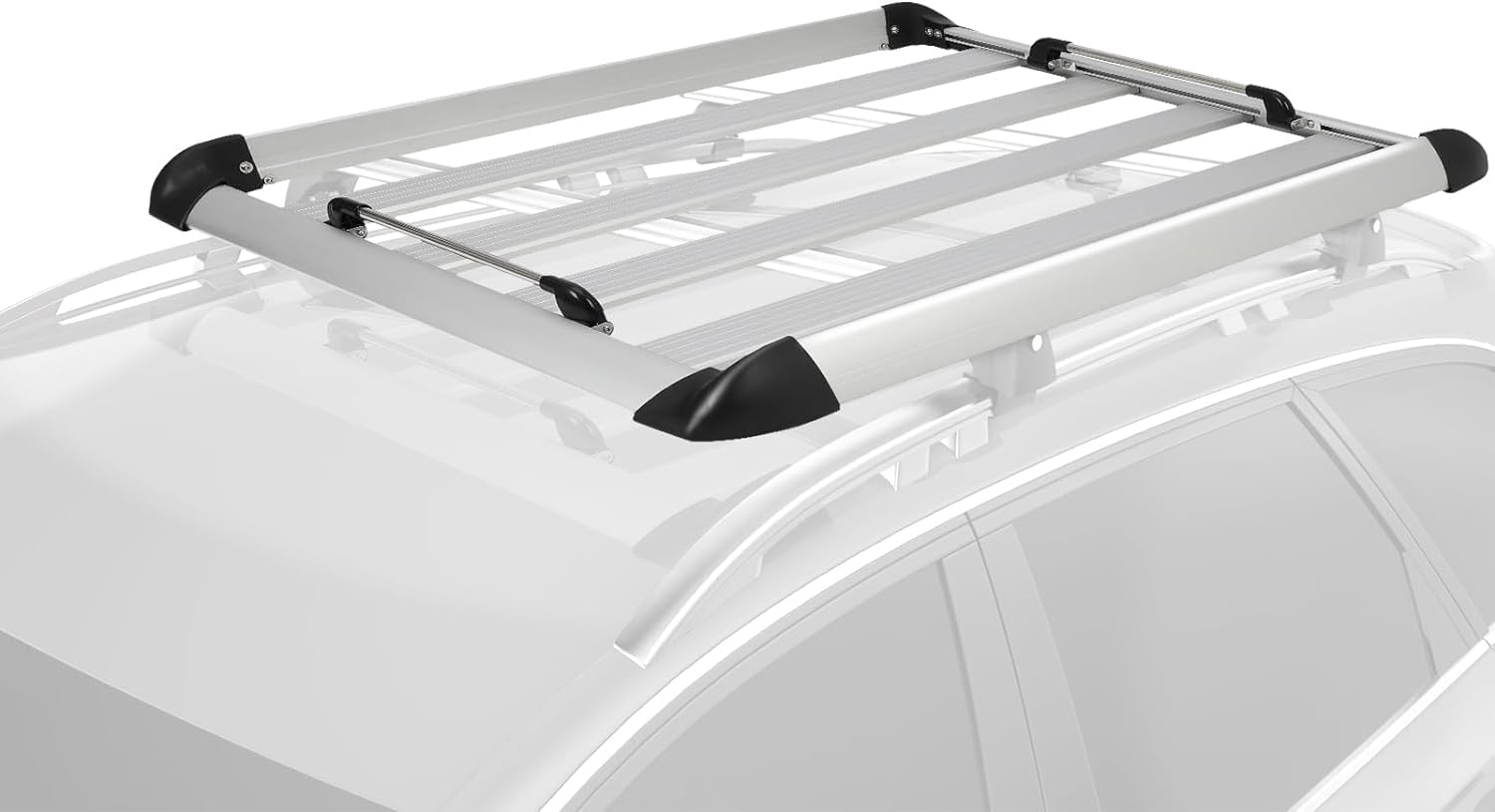 Garvee 50"x37.8"x3.54" Roof Rack Cargo Baskets Aluminum Extra Storage Rugged Steel SUV