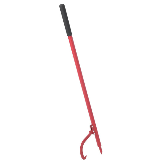 Garvee 60in Steel Cant Hook for Logs, Rubber Grip, Adjustable Hook, Log Roller Tool for Sawyers, Loggers, Wood Workers, Firewood Enthusiasts, Red