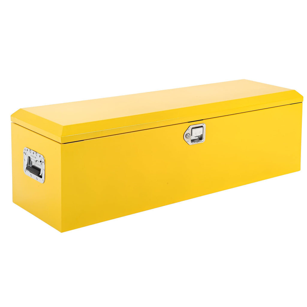 Garvee 48 Inch Steel Truck Bed Tool Box - Diamond Plate Design with Side Handles and Locking Keys, Compact Storage for Pickup Trucks, RVs, and Trailers, Yellow