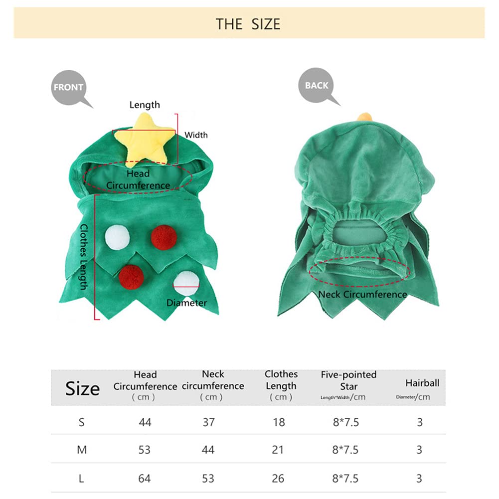 Garvee Pet Dog Christmas Bodysuit Soft Comfortable Creative Christmas Tree Shape Costumes Headgear Props Accessories Green M
