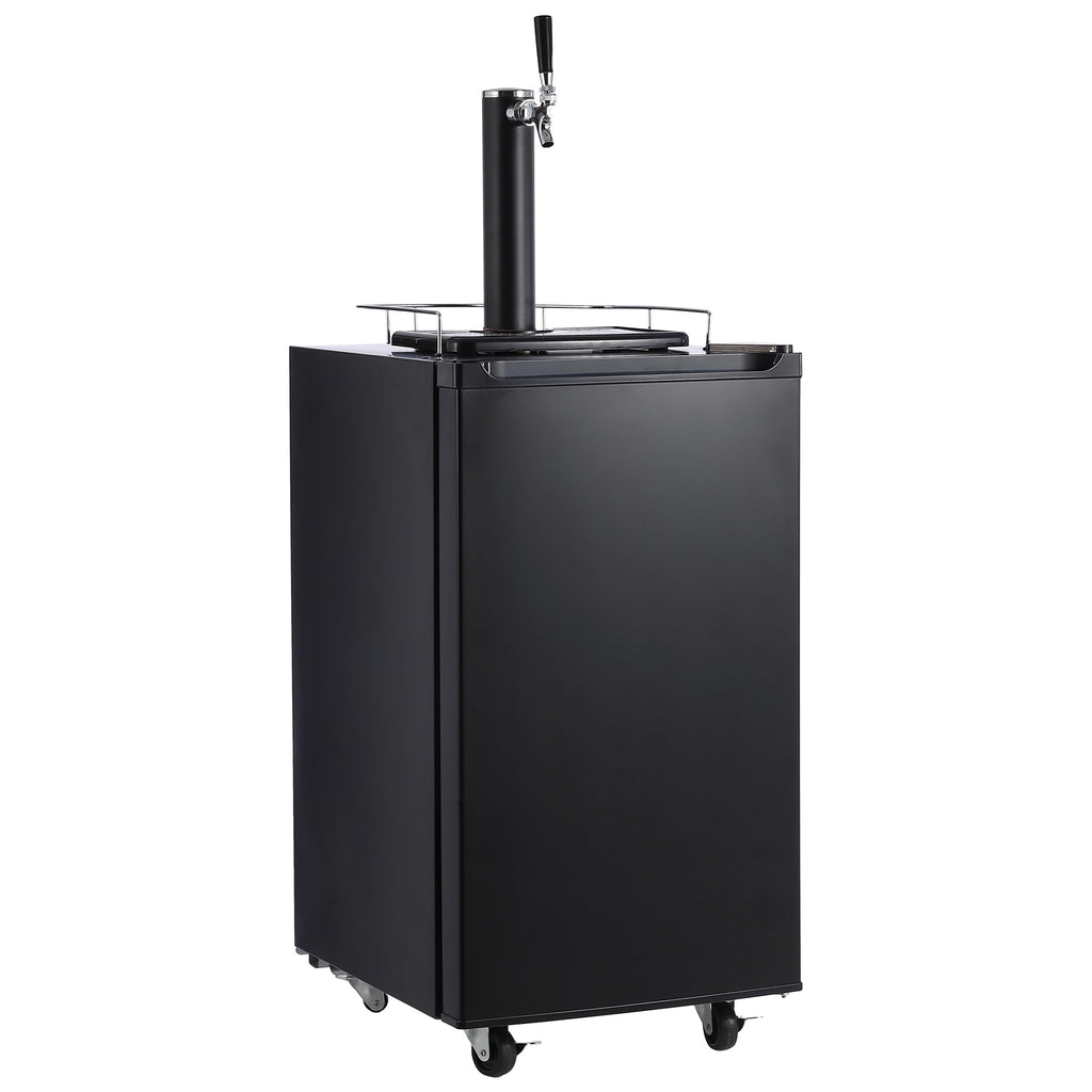 Garvee Kegerator and Keg Beer Cooler, Single Faucet Draft Beer Dispenser, Full Size Keg Refrigerator With Shelves, Stainless Steel, Drip Tray & Rail