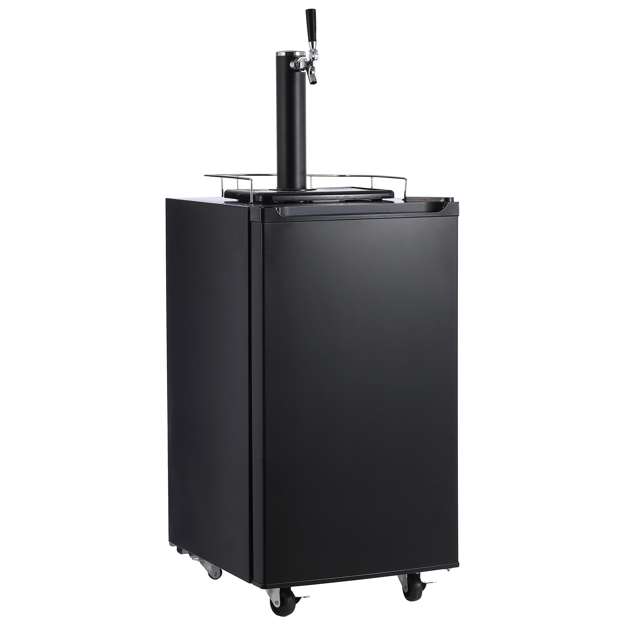 Garvee Kegerator and Keg Beer Cooler, Single Faucet Draft Beer Dispenser, Full Size Keg Refrigerator With Shelves, Stainless Steel, Drip Tray & Rail