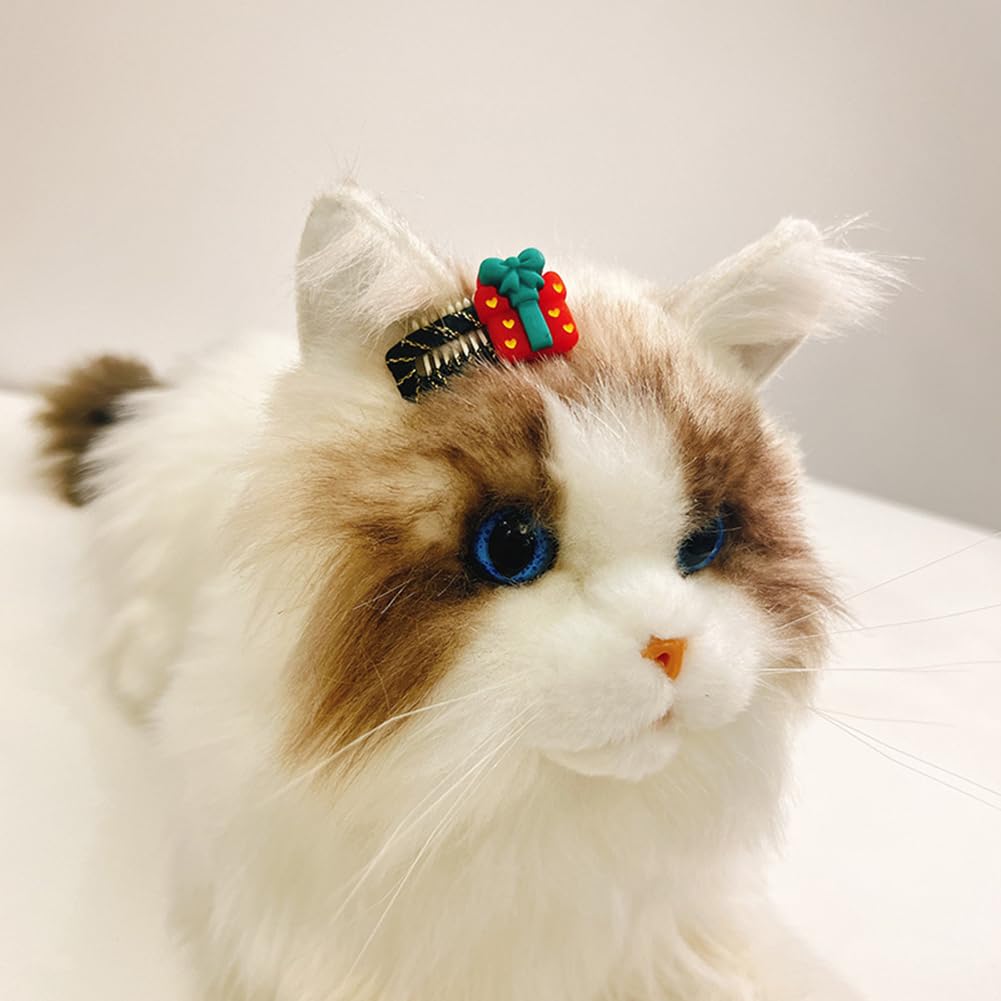Garvee 6/8pcs 3.2cm Pet Christmas Hair Clips Hairpin Cartoon Pet Headgear Pet Hair Accessories Christmas Gift For Dogs Cats 6