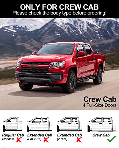 Garvee Running Boards for 2015-2024 Chevy Colorado/GMC Canyon Crew Cab - 6.5 Inch/Stainless Steel