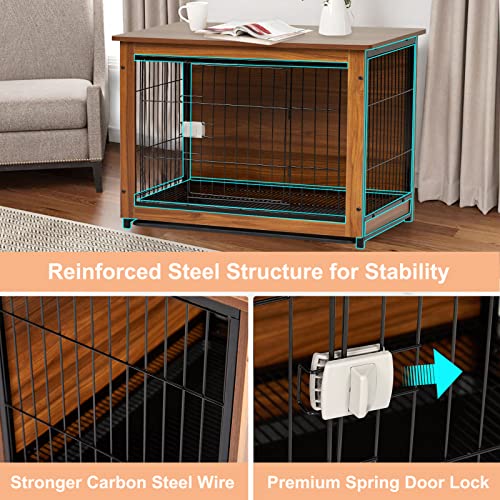 Garvee 31 Inch Wooden Dog Crate Furniture Dog Crate End Table